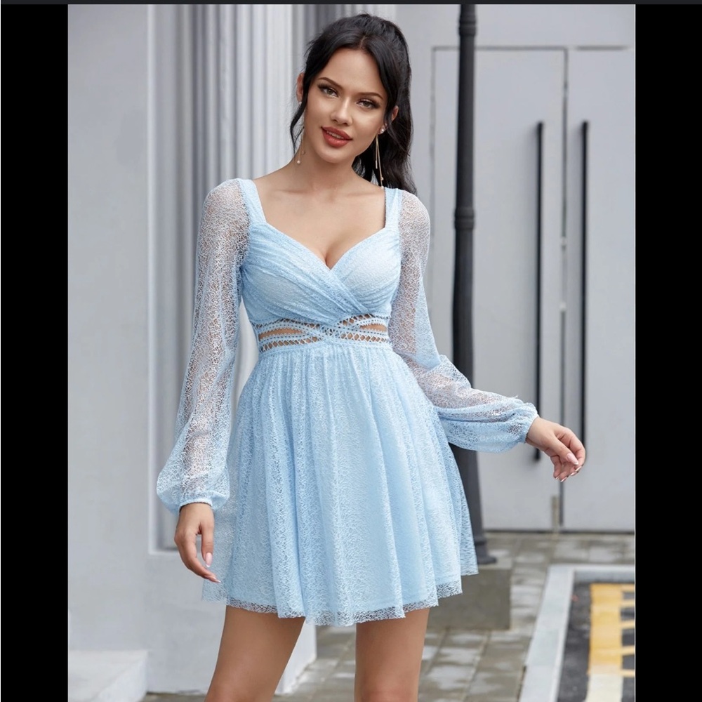 Double Crazy Babydoll Cutout Lace Dress
